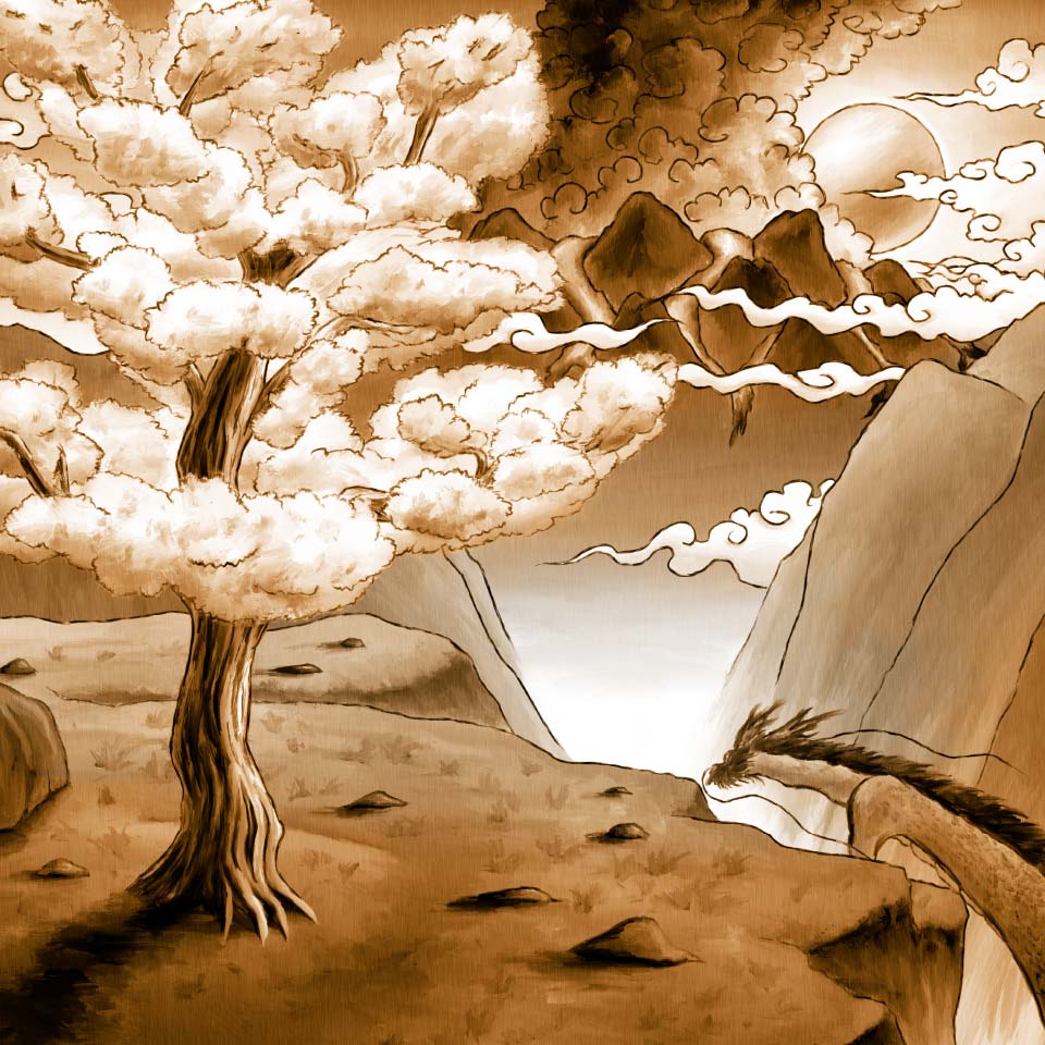 CHERRY BLOSSOMS AND ASO VOLCANO -桜と阿蘇山-