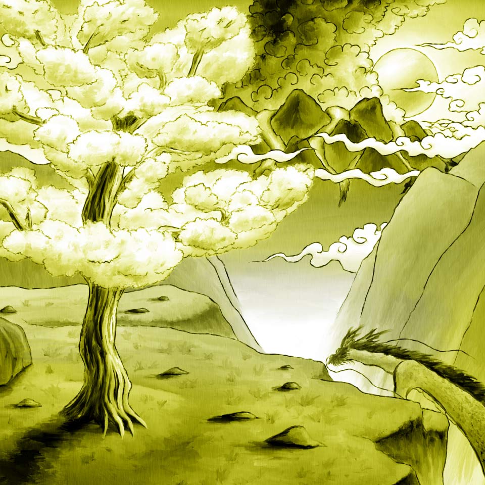 CHERRY BLOSSOMS AND ASO VOLCANO -桜と阿蘇山-