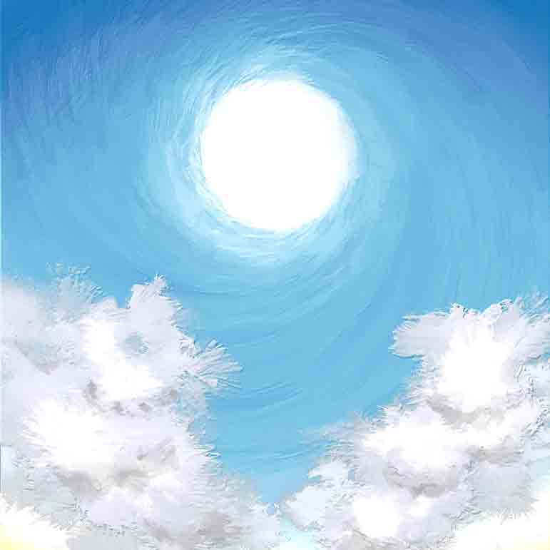 熱砂が広がる黄土の砂漠