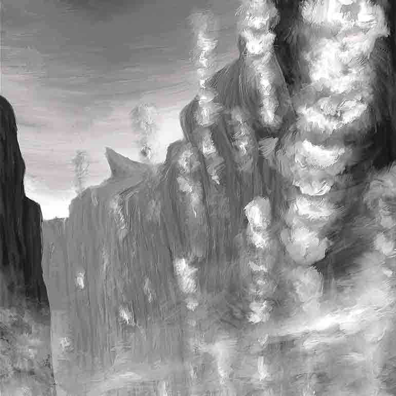 灰燼に帰した谷